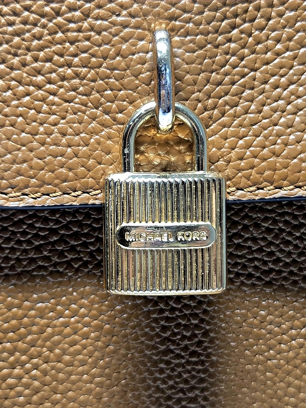 Michael Kors Convertable Satchel Caramel Brown Leather Quite Luxury - Picture 9 of 16
